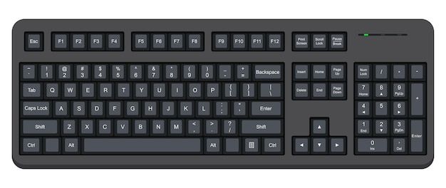 Premium Vector | Black computer qwerty keyboard. Simple flat vector illustration isolated on white background