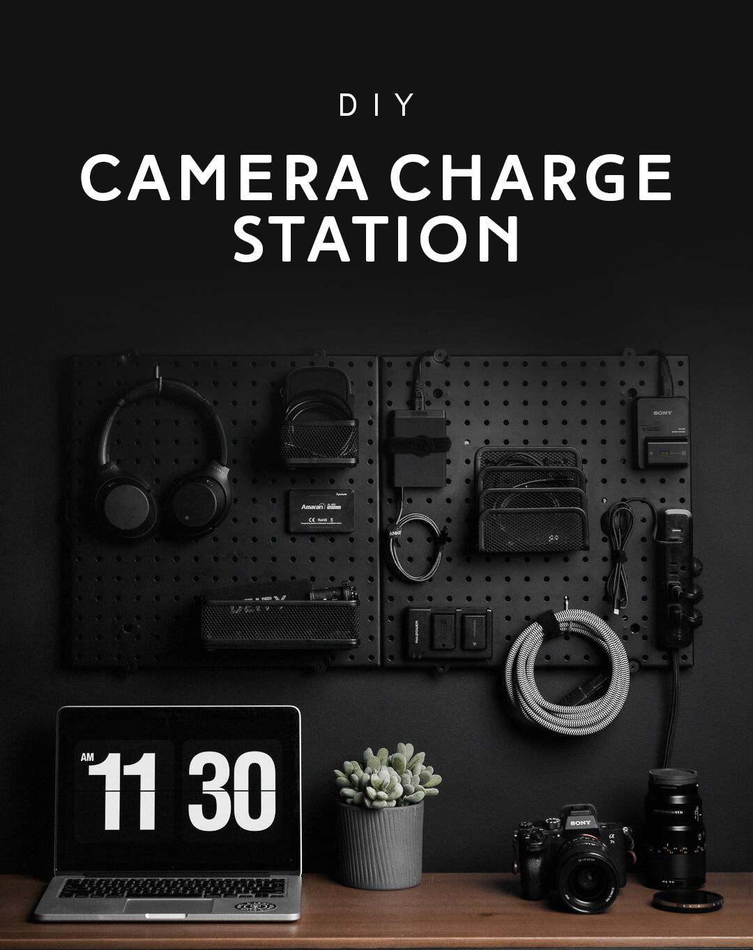 DIY Matte Black Camera Charge Station