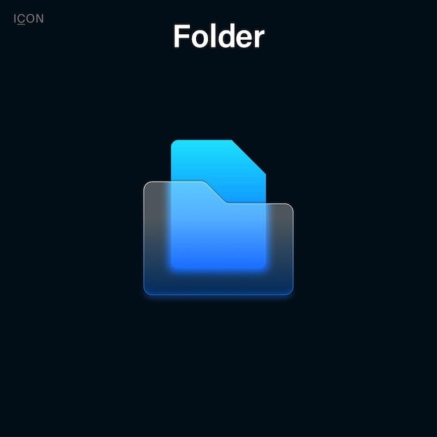 Premium Vector | Folder icon Glassmorphism