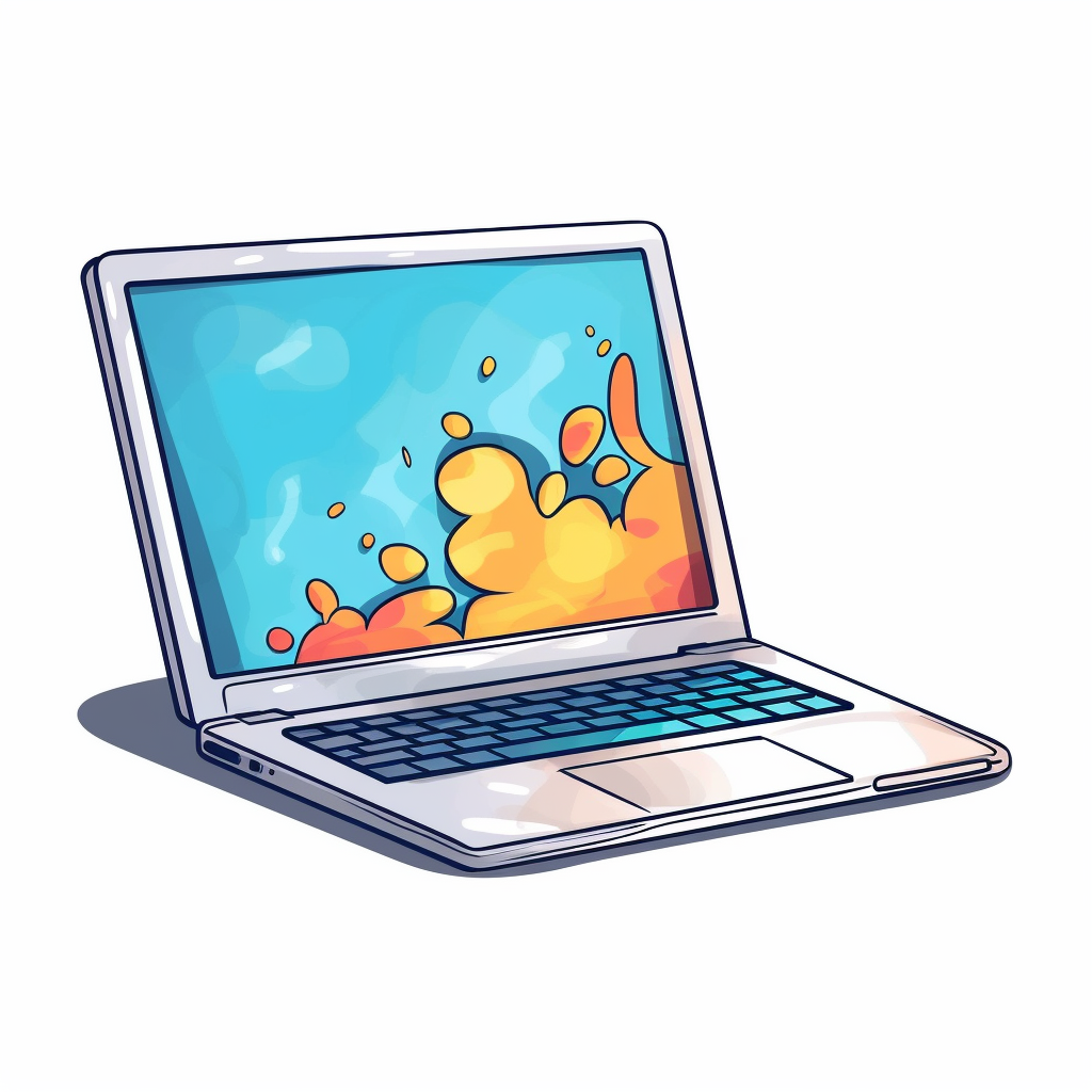 Cartoon Style Laptop Vector Illustration, laptop illustration